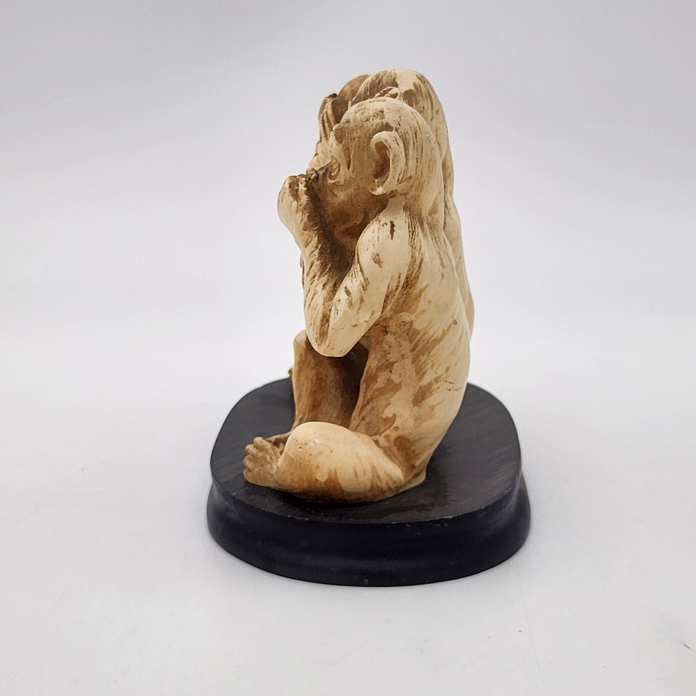 A Santini 3 Wise Monkeys Sculpture Italy Classic Figure See Hear Speak No Evil - Picture 3 of 8